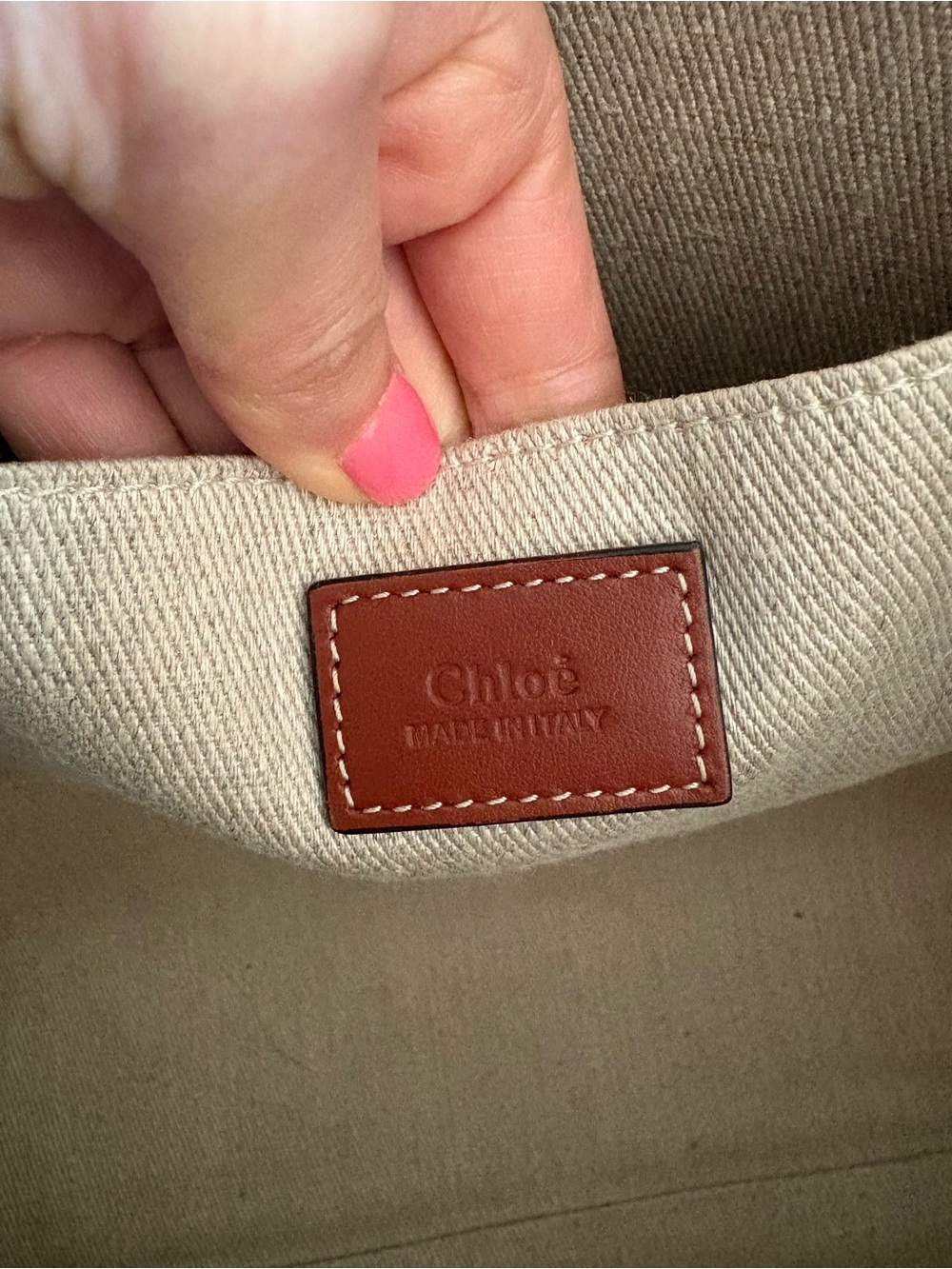 Chloé Large “WOODY” Canvas Tote - Picture 8 of 10